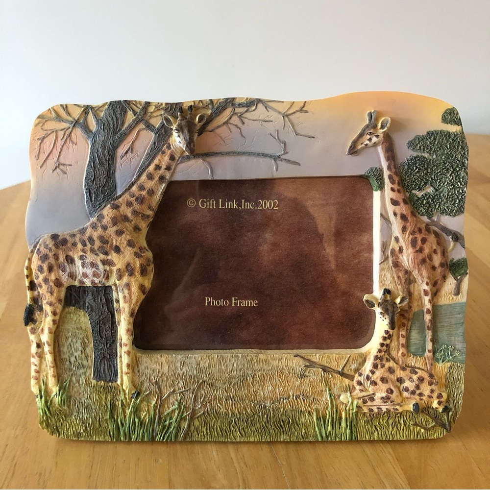 Vintage Gift Link 2002 Resin Safari Giraffe single photo frame